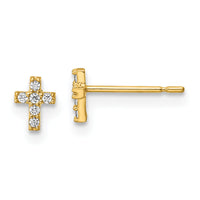 14k Madi K CZ Cross Post Earrings-GK1108
