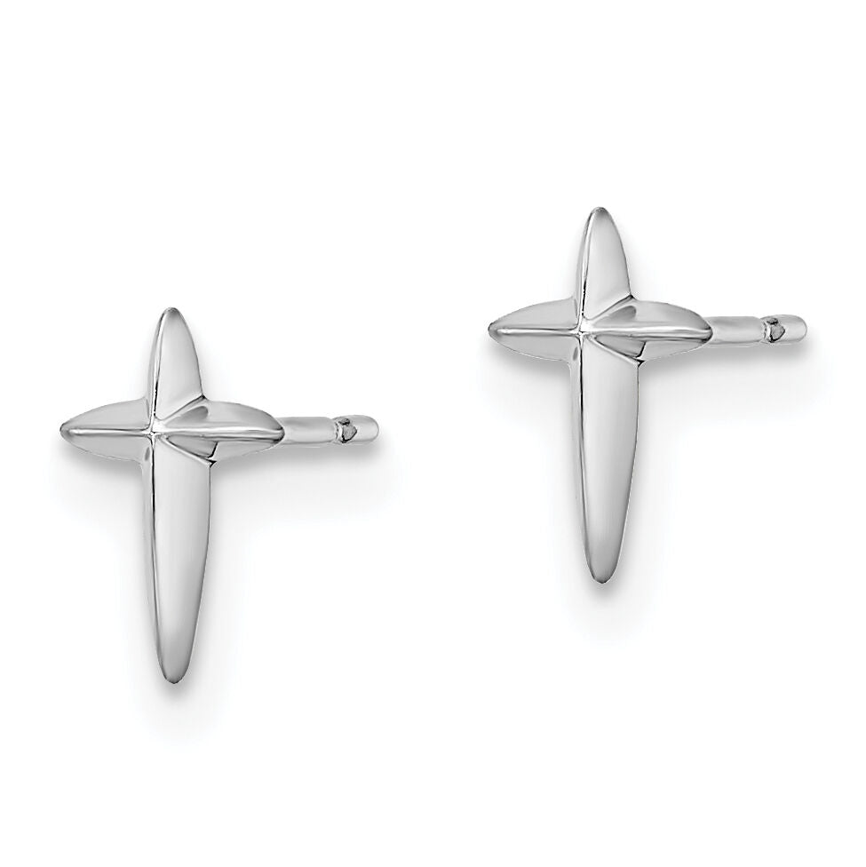 14k White Gold Madi K Cross Post Earrings-GK1111