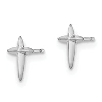 14k White Gold Madi K Cross Post Earrings-GK1111