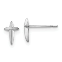 14k White Gold Madi K Cross Post Earrings-GK1111