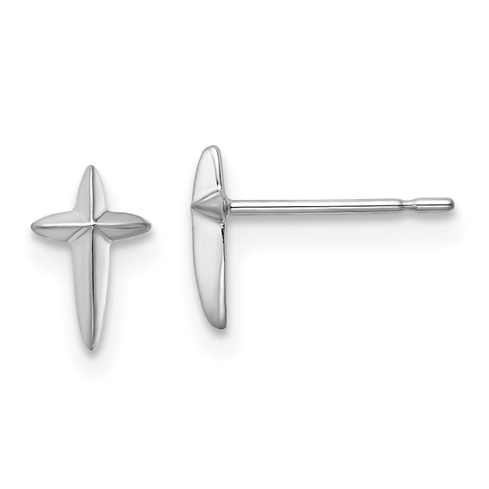 14k White Gold Madi K Cross Post Earrings-GK1111
