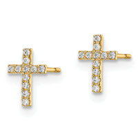 14k Madi K CZ Cross Post Earrings-GK1113