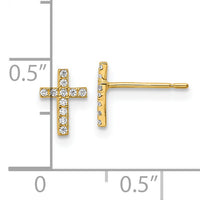 14k Madi K CZ Cross Post Earrings-GK1113