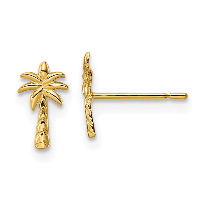 14k Madi K Palm Tree Post Earrings-GK1127