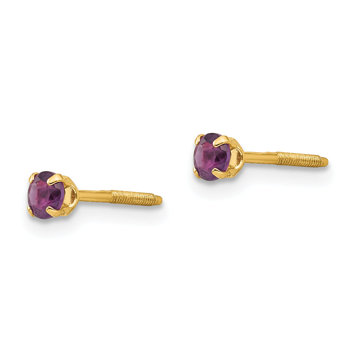 14k Madi K 3mm Amethyst Earrings-GK113