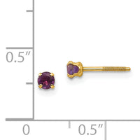 14k Madi K 3mm Amethyst Earrings-GK113