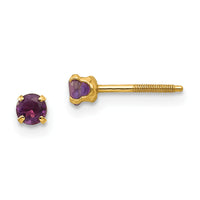 14k Madi K 3mm Amethyst Earrings-GK113