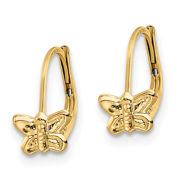 14K Madi K Polished Butterfly Leverback Earrings-GK1135