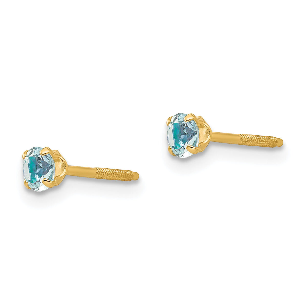 14k Madi K 3mm Aquamarine Earrings-GK114
