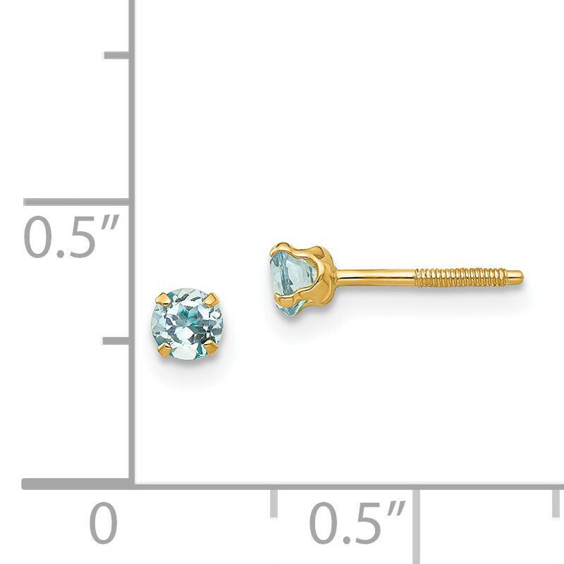 14k Madi K 3mm Aquamarine Earrings-GK114
