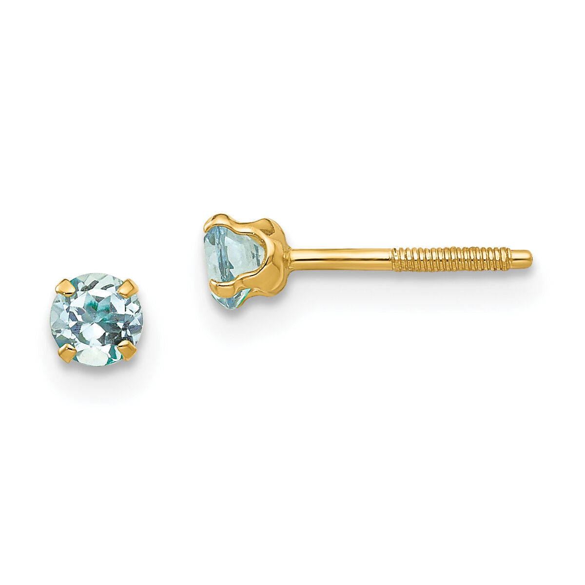 14k Madi K 3mm Aquamarine Earrings-GK114
