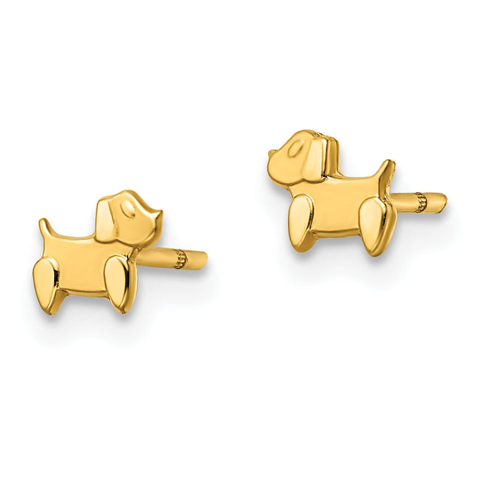 14k Madi K Polished & Satin Dog Post Earrings-GK1148
