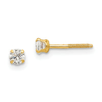 14k Madi K 3mm white zircon Earrings-GK115
