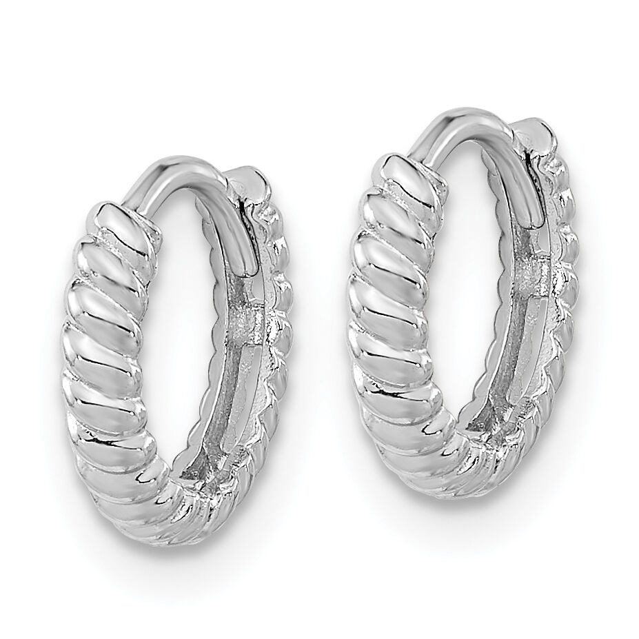 14K White Gold Madi K Polished Hoop Earrings-GK1158