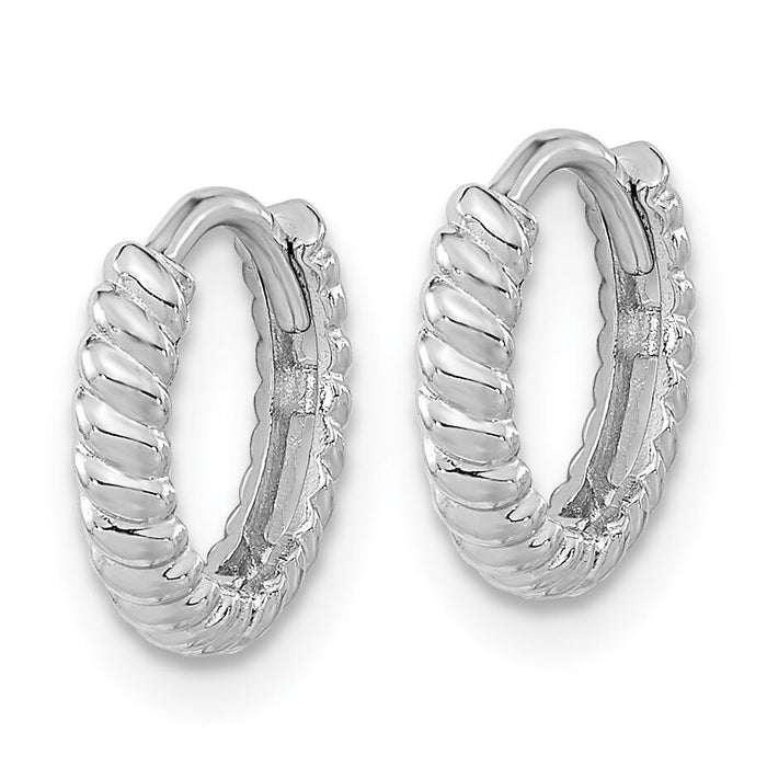 14K White Gold Madi K Polished Hoop Earrings-GK1158