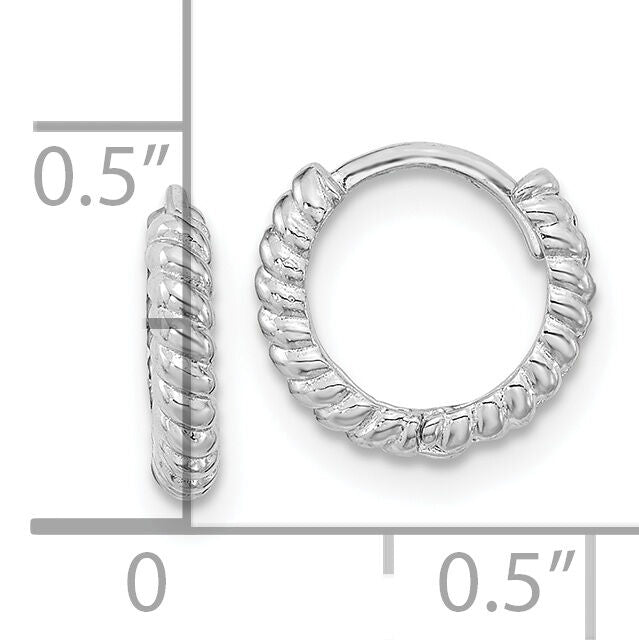 14K White Gold Madi K Polished Hoop Earrings-GK1158