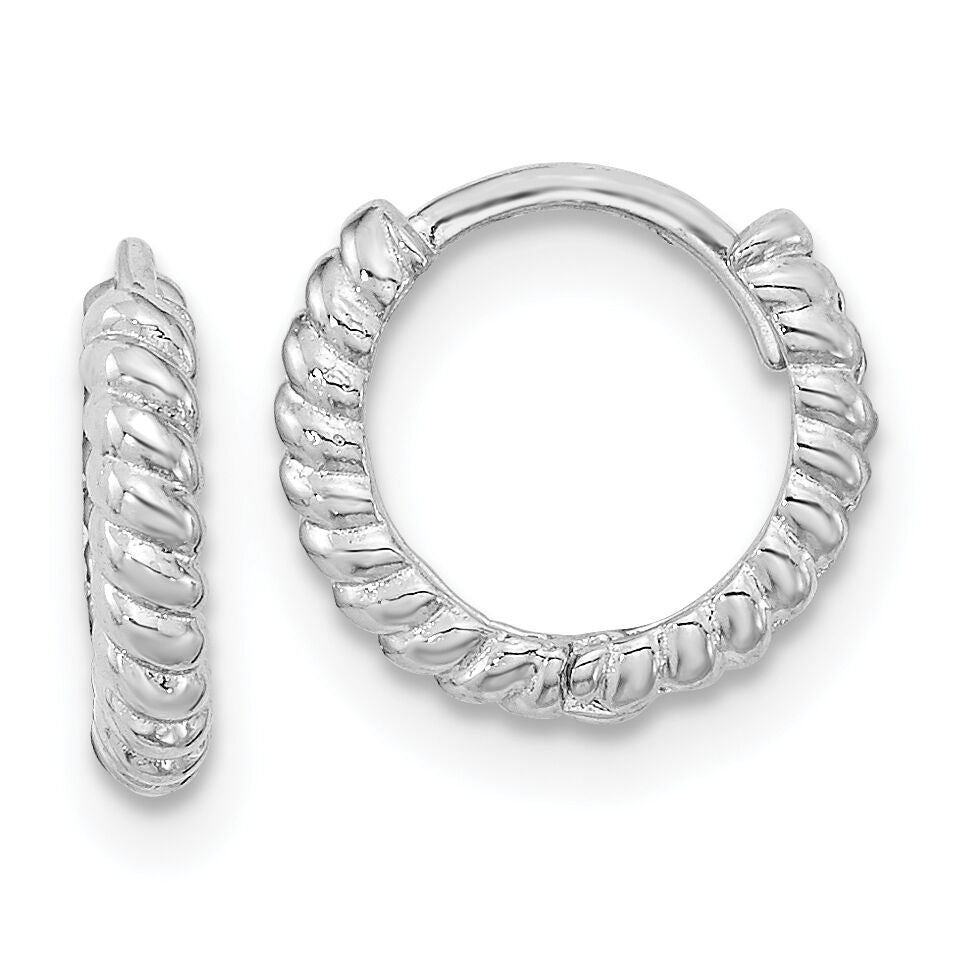 14K White Gold Madi K Polished Hoop Earrings-GK1158