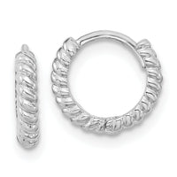 14K White Gold Madi K Polished Hoop Earrings-GK1158