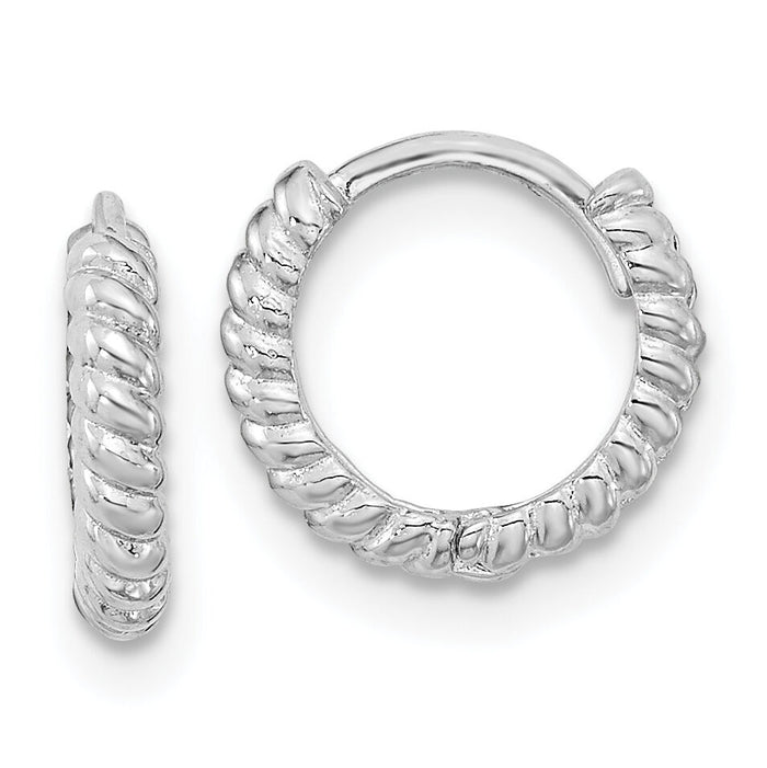 14K White Gold Madi K Polished Hoop Earrings-GK1158