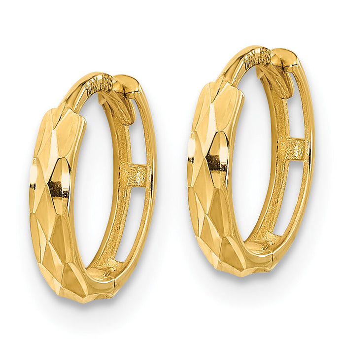 14K Madi K Hinged Diamond Cut Hoop Earrings-GK1159