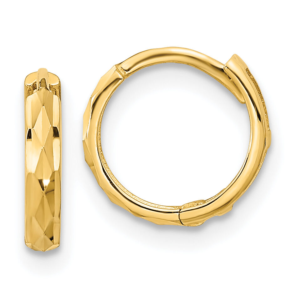 14K Madi K Hinged Diamond Cut Hoop Earrings-GK1159