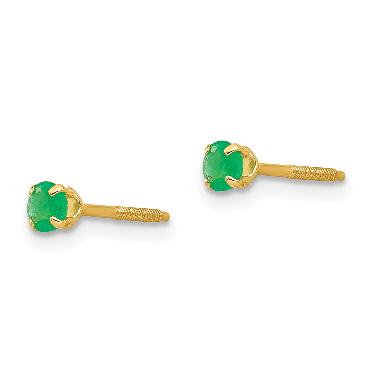 14k Madi K 3mm Emerald Earrings-GK116