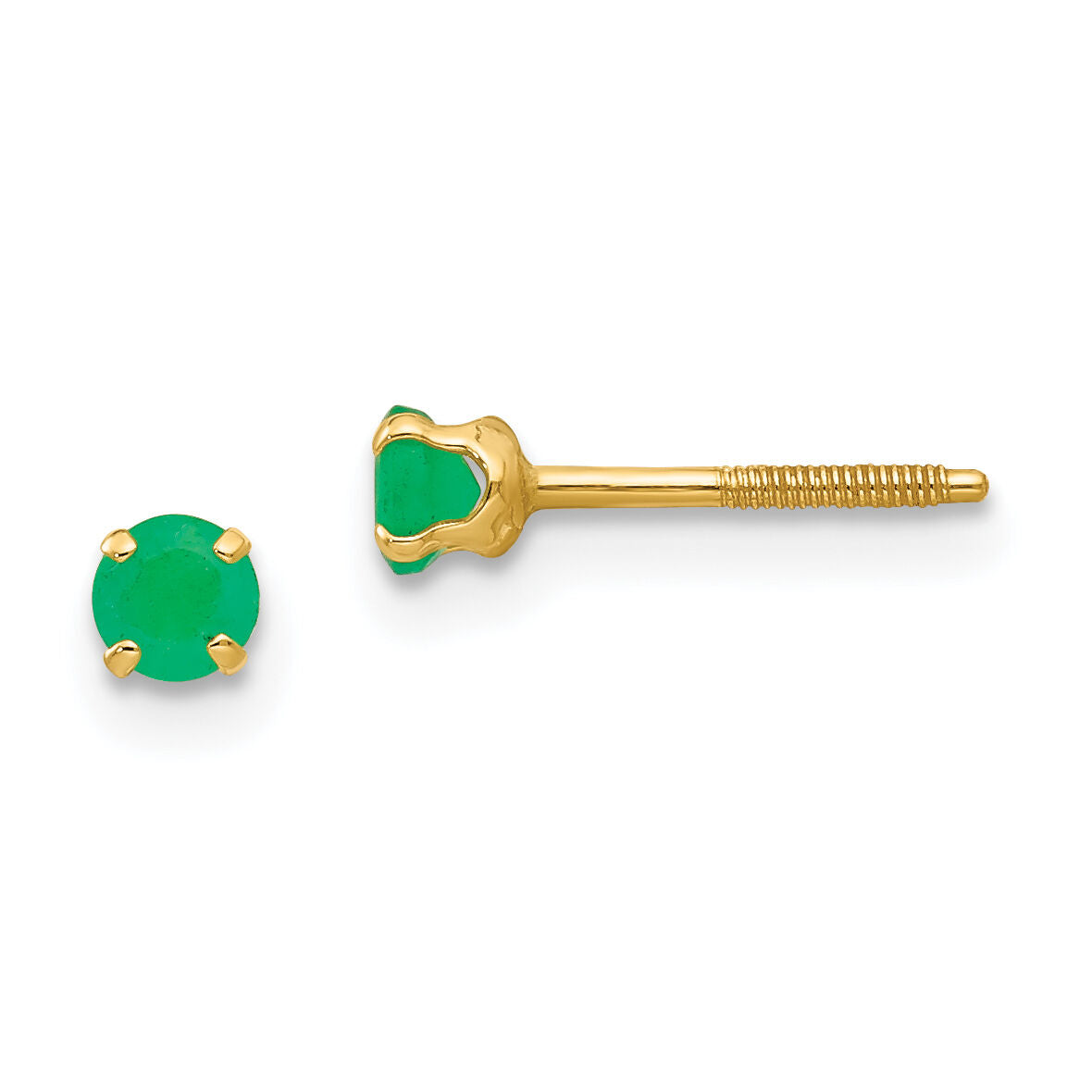 14k Madi K 3mm Emerald Earrings-GK116