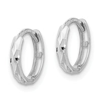 14K White Gold Madi K Hinged Diamond Cut Hoop Earrings-GK1160