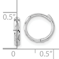 14K White Gold Madi K Hinged Diamond Cut Hoop Earrings-GK1160