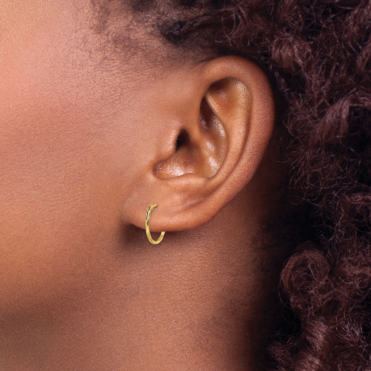 14K Madi K Polished Twisted Hinged Hoop Earrings-GK1162