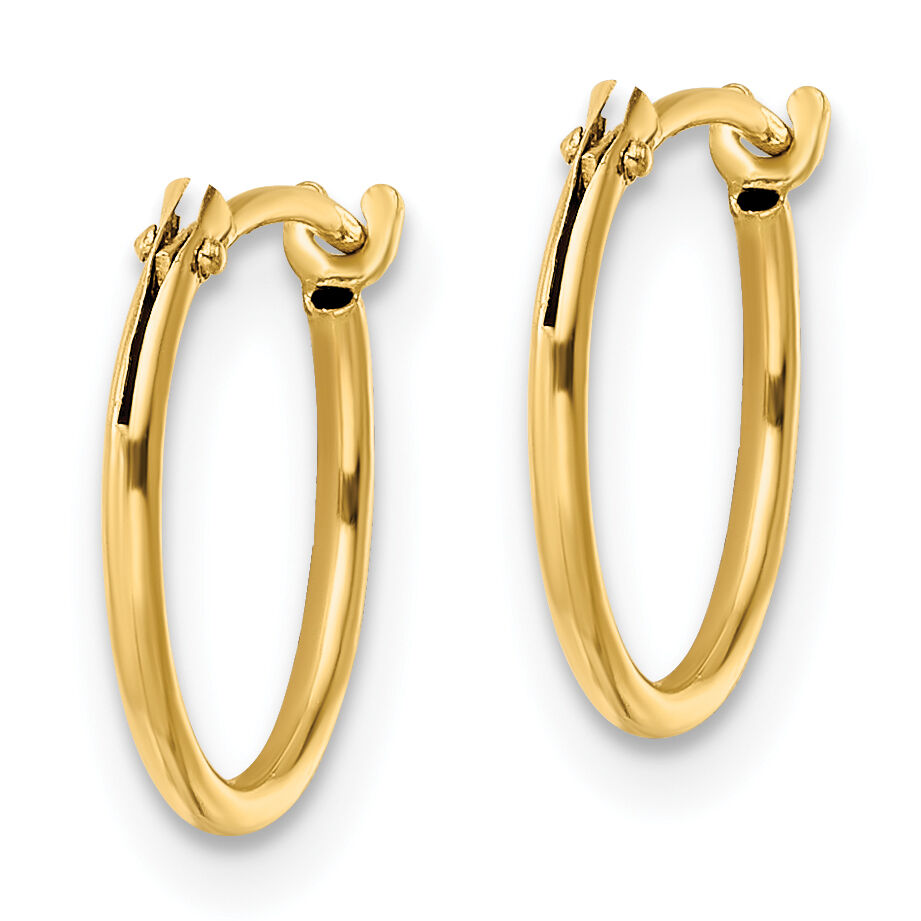 14K Madi K Polished Hinged Hoop Earrings-GK1163