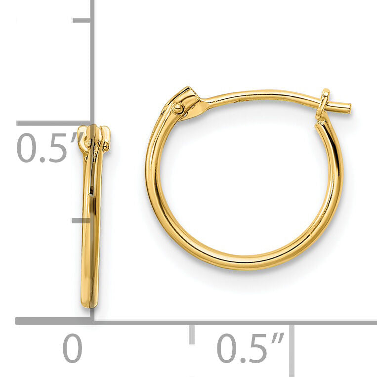 14K Madi K Polished Hinged Hoop Earrings-GK1163