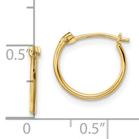 14K Madi K Polished Hinged Hoop Earrings-GK1163