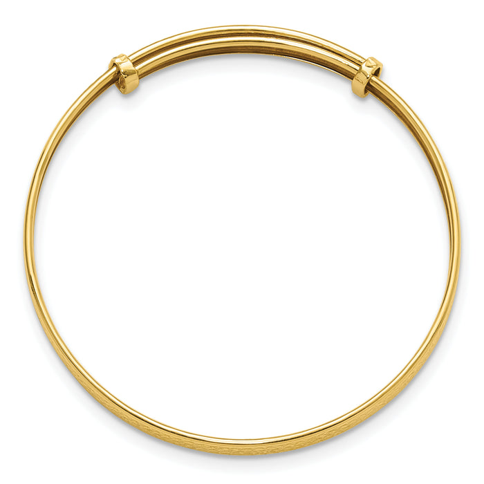 14K Polished Diamond-cut flexible Baby Bangle-GK1164