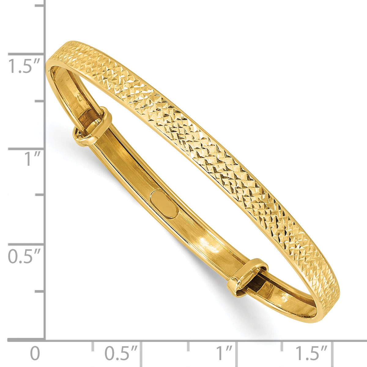 14K Polished Diamond-cut flexible Baby Bangle-GK1164