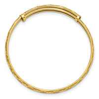 14K Polished Satin and Diamond-cut Adjustable Baby Bangle-GK1165