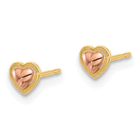 14k Madi K Two-Tone Polished Heart Post Earrings-GK1177