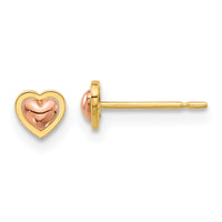 14k Madi K Two-Tone Polished Heart Post Earrings-GK1177
