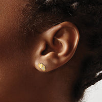 14k Madi K Polished CZ Double Hearts Post Earrings-GK1178