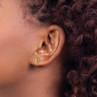 14k Madi K Polished Fleur de Lis Post Earrings-GK1187