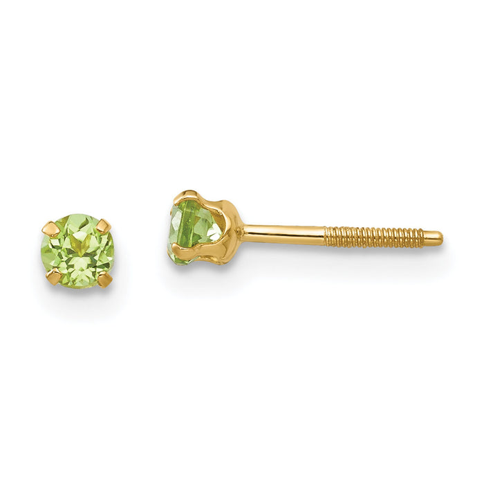 14k Madi K 3mm Peridot Earrings-GK119