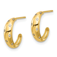 14k Madi K Polished CZ Post Hoop Earrings-GK1192