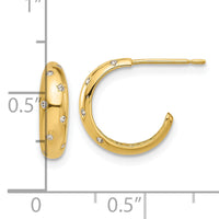14k Madi K Polished CZ Post Hoop Earrings-GK1192