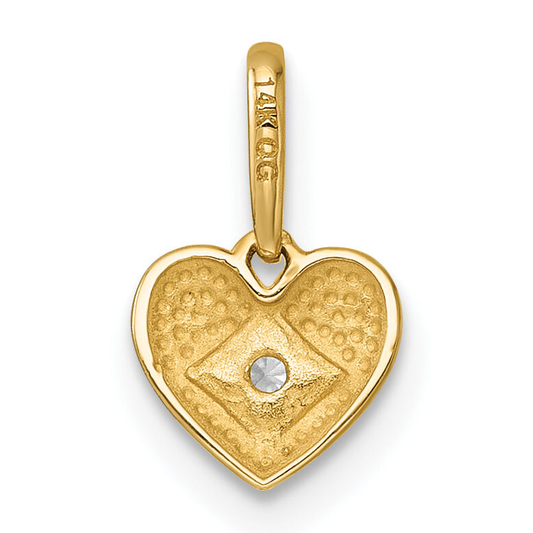 14k Madi K Polished CZ Heart Pendant-GK1194