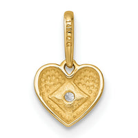 14k Madi K Polished CZ Heart Pendant-GK1194