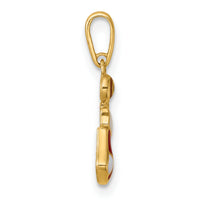 14k Madi K Polished Red/White Epoxy Christmas Stocking Pendant-GK1195