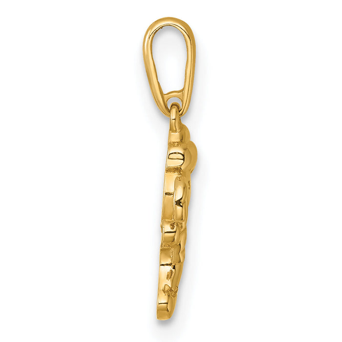 14k Madi K Polished Smiling Gingerbread Pendant-GK1197
