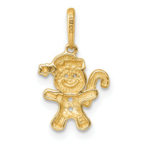 14k Madi K Polished Smiling Gingerbread Pendant-GK1197