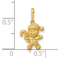 14k Madi K Polished Smiling Gingerbread Pendant-GK1197