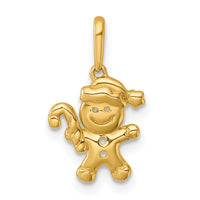 14k Madi K Polished Smiling Gingerbread Pendant-GK1197